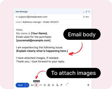 Screenshot showing email body